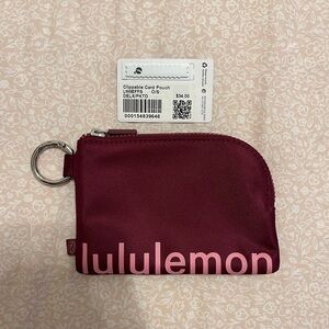 Lululemon Clippable Card Pouch - Deep Luxe / Pink Tide